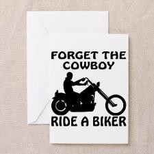 Lady Biker Greeting Cards