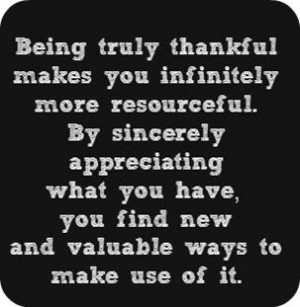 being resourceful is about fully appreciating what you have