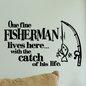 Fishing Wall Quote Decal I'm Sitting Here Wishing I Was Out Fishing