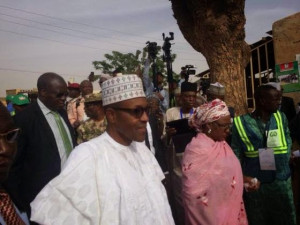 APC Presidential candidate Gen. Buhari and his wife Aisha pictured at ...