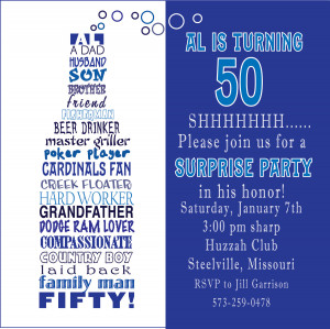 50th Birthday Invitation Wording For Men 50th birthday invitation