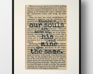 Wuthering Heights - Quote Print - B ook Page - Romantic Quote ...