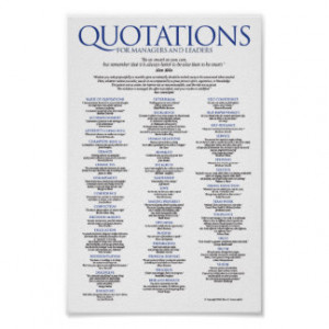 Quotations for Managers and Leaders Poster