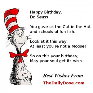 March 2nd is Dr. Seuss' Birthday! Get your Cat in the Hat ... Hip Hip ...