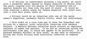 Lisa Caputo, Mrs. Clinton's press secretary, floated a series of ideas ...