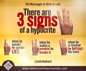 The signs of the hypocrite