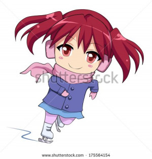 Ice Skating Cute Owls Stock Vector