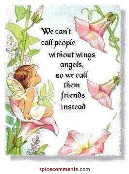friends are like angels without wings...