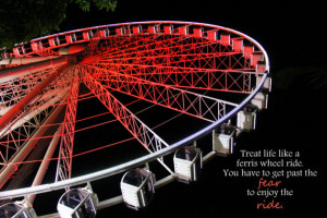 black ferris wheel photo with quote 