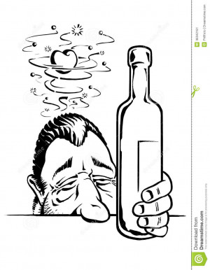 Intoxicated Funny Black White Intoxication Illustration