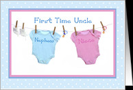 First Time Uncle of Twins, Niece and Nephew card - Product #904569
