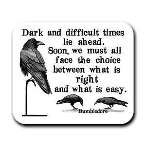 Dumbledore-Dark-Times-Quote-Harry-Potter-Fan-Art-Print-Mouse-Pad