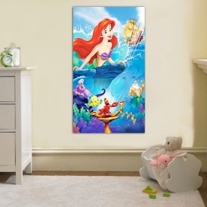 Details about HUGE The LITTLE MERMAID Ariel Disney CANVAS PRINT Home ...