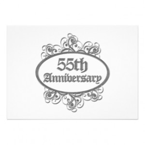 55th Wedding Anniversary (Engraved) Personalized Invitation