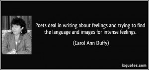 ... and trying to find the language and images for intense feelings