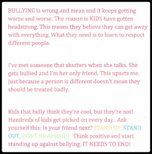 Stand Against Bullying Quotes Stand up against bullying.