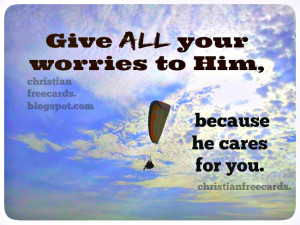 God cares for you free image christian card
