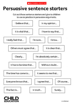 Use these sentence starters to help children practise making ...