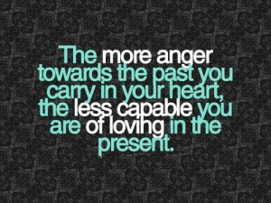 Anger towards past in your heart the less capable loving present