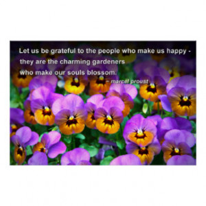 Charming Gardeners Proust Quote Cheerful Pansies Posters