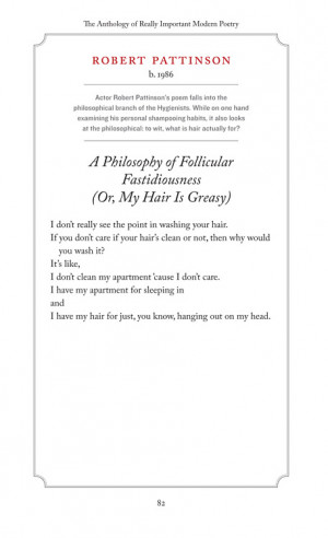 Robert Pattinson Quotes in Modern Poetry Book