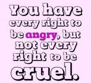... every right to be angrybut not every right to be cruel attitude quote