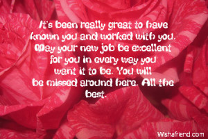 Good Luck For New Job