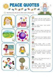 peace quotes and activities 2 pages 1 read the quotes and add the ...