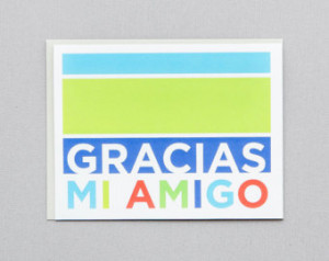Gracias Mi Amigo Cool Colors Note C ard ...