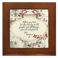 Inspirational Beauty Quote Framed Tile for