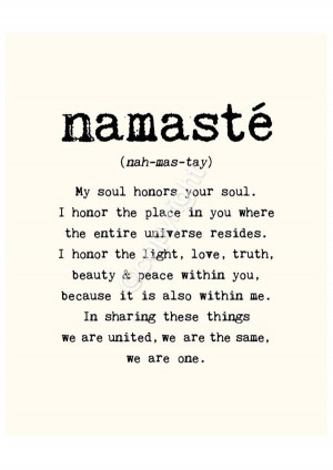 Namaste - 16x20 inches on A2. Inspiring quote typography art poster ...