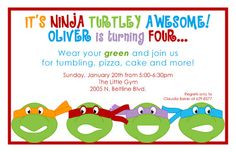 Ninja Turtle Party Invitation More