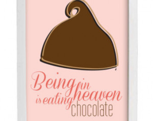 Hershey Kiss Print - Chocolate Food Quote - Poster Pink Kitchen Decor ...