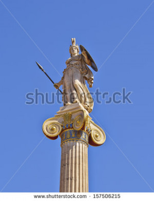 Athena the ancient Greek goddess of wisdom and science - stock photo