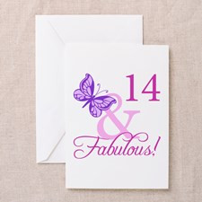 Fabulous 14th Birthday For Girls Greeting Card for