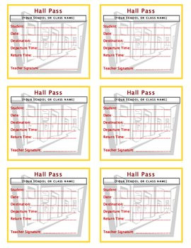 Hall Pass Pas For Students