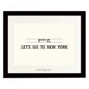 ... New York - Black & Cream Typography Poster - Inspirational Quotes