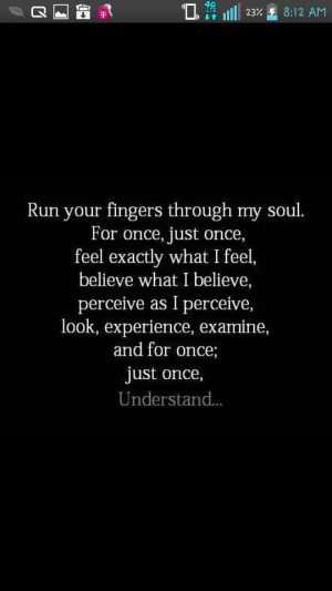 Just for once #understand