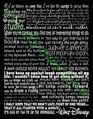 Walt Disney Quote Typography Wall Art Print 11 by 14 ((NEW))