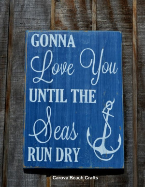 Anchor Decor Coastal Couples Gift Wood Sign Baby Shower Love Quote