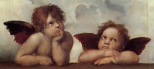 Two very famous cherubs - from Raphael's Sistine Madonna painting