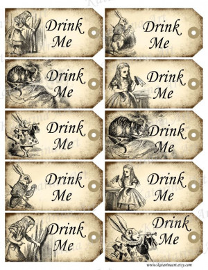 ... http://www.etsy.com/listing/96930656/drink-me-tags-alice-in-wonderland