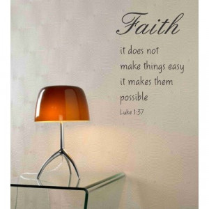 Faith It does not make things easy it makes them possible Luke 1:37 ...
