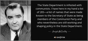 the state department is infested with communists i have here in my ...