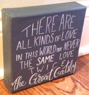 The Great Gatsby quote - on 6 x 6 inch canvas