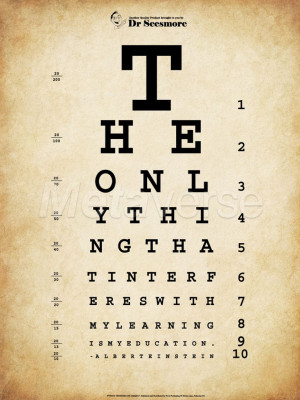 Einstein Eye Chart art print
