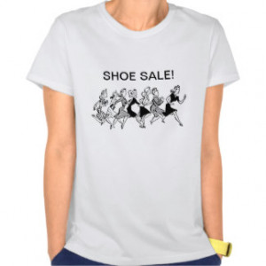 Ladies Funny Shoe Shopping Tshirt