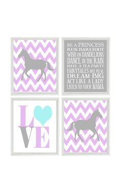 ... Lavender Wall Art Love - Nursery Decor Playroom Rules Quote - 4 8x10