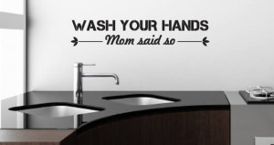 Wash Your Hands quote wall decal, quotes wall decals | Dezign With a Z ...