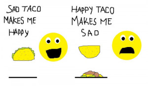 Doodle of the Day: Sad Taco Makes Me Happy, Happy Taco Makes Me Sad